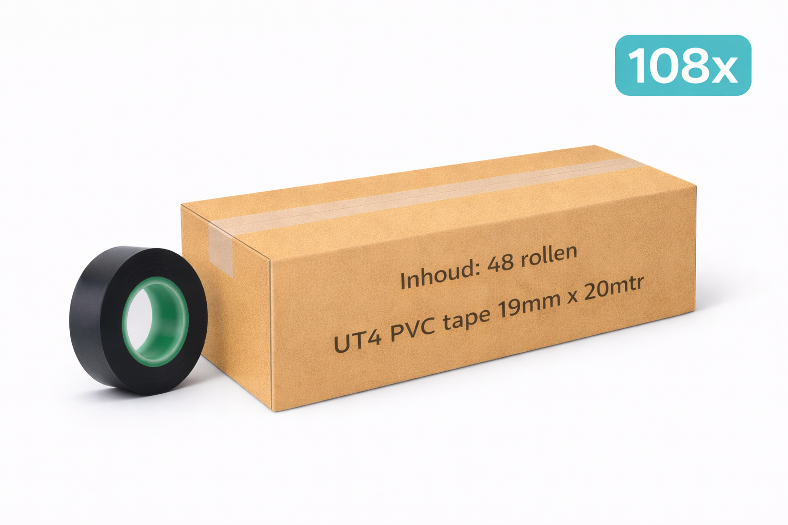 48x MegaTape UT4 · PVC tape · 19 mm · black · 20 m roll