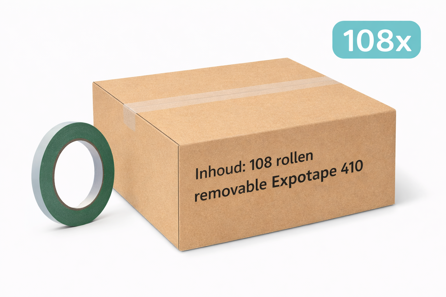 108x MegaTape 410 double-sided removable expo tape 25 m on a roll 12 mm green